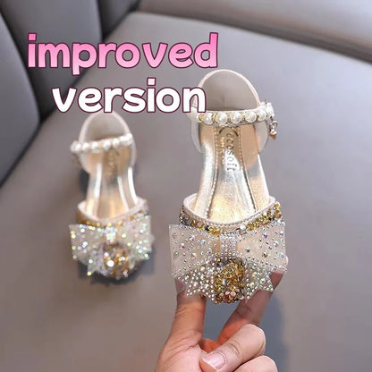 Girls' Princess Sandals - Sequin Rhinestone Bow Flat Shoes for Baby & Kids