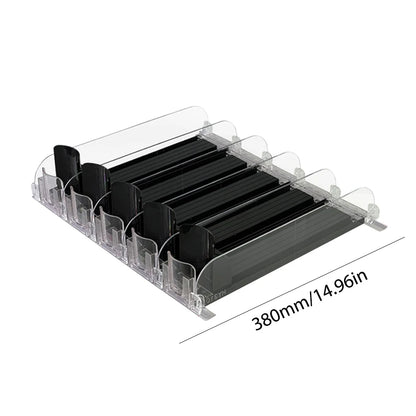 Canned Beverage Push Rack – Adjustable E-Shaped Drink Organizer & Dispenser for Kitchen & Fridge