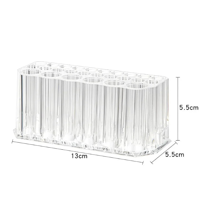 26 Holes Acrylic Nail Brush Organizer - Nail Art Tool Storage Display Holder Case For Makeup Cosmetics Pens
