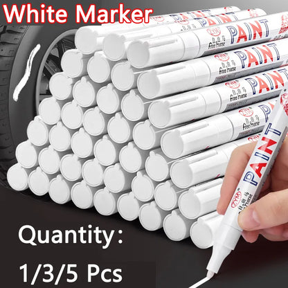 White Marker Pens Set - 2.0mm Oily Waterproof Gel Pen for DIY Graffiti, Sketching, Stationery, Writing, School Supplies