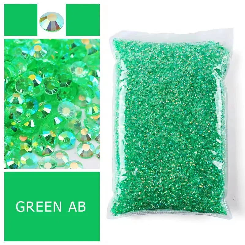 Jelly AB Resin Rhinestones 2-6mm — Non-Hotfix Flat Back Plastic Crystals & Strass Glitters, Large Pack