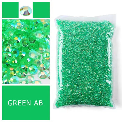Jelly AB Resin Rhinestones 2-6mm — Non-Hotfix Flat Back Plastic Crystals & Strass Glitters, Large Pack