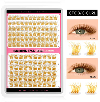 Lash Clusters Extension Kit – Fake Eyelashes Set with Lash Bond, Seal, and Applicator Tool for Makeup