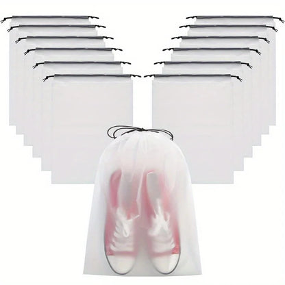 5/10/20PCS Portable Drawstring Shoe Storage Bags — Waterproof Transparent Eco Travel & Makeup Organizer Bags