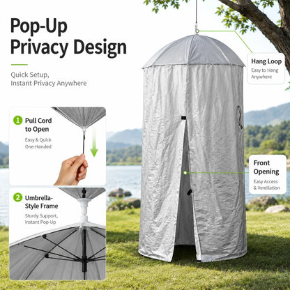 Portable Pop-Up Privacy Shelter - Hanging Changing & Shower Tent for Camping, Car Tailgate & Outdoor Use