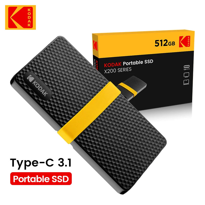 KODAK X200 External SSD – Portable 1TB, 512GB, 256GB USB 3.1 Hard Drive for Laptops, Smartphones, PS4, PC, Mac & TV