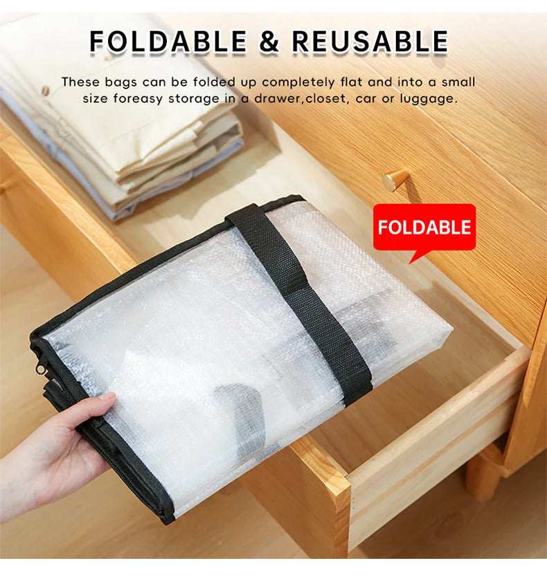 Transparent Waterproof Storage Bag – Large Capacity Quilt & Clothing Organizer for Moving, Dustproof & Moisture-Proof Storage Bag