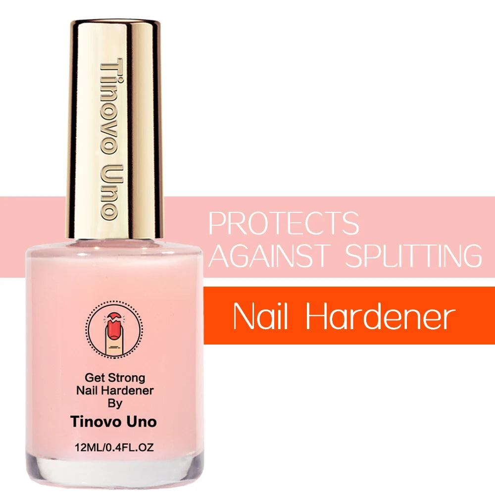 Tinovo Uno Pink Nail Hardener 12ml – Natural Sheer Strengthening Polish for Nail Growth & Repair, Decorative Nail Care Treatment