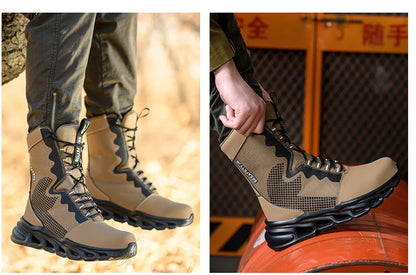 Men's Steel Toe Work Sneakers - Safety Shoes, Puncture-Proof Boots, Indestructible Lightweight Footwear for Security