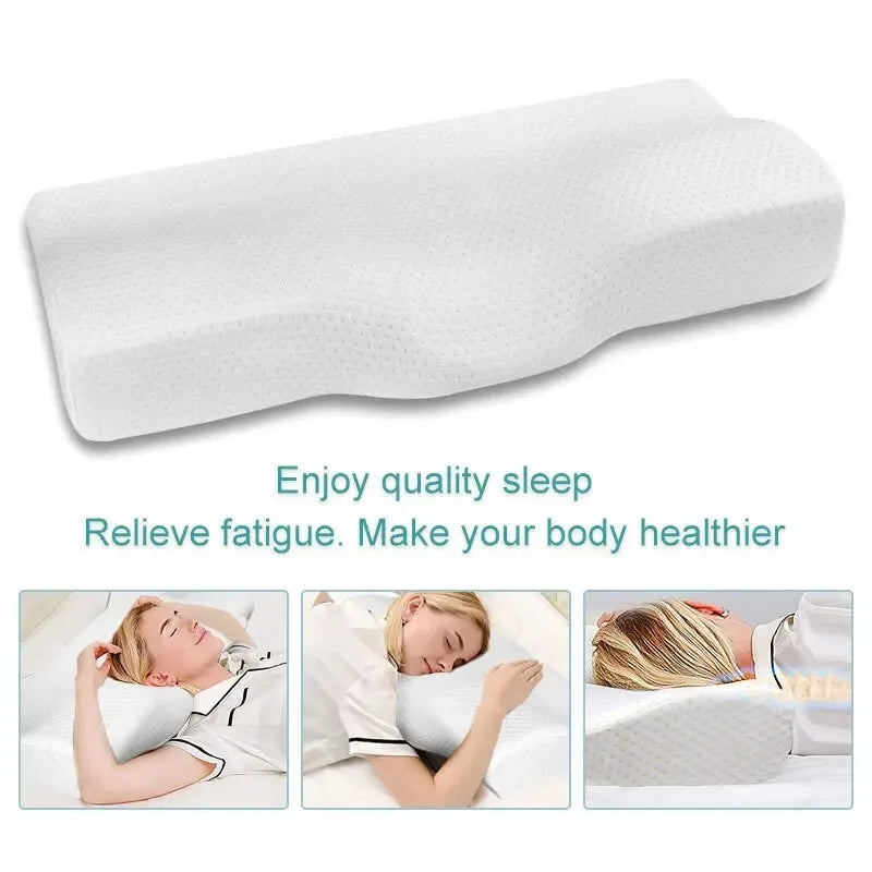 Memory Foam Orthopedic Pillow – Butterfly-Shaped Neck Protection with Slow Rebound for Cervical Health