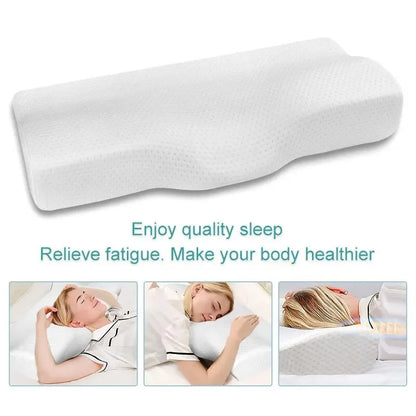 Memory Foam Orthopedic Pillow – Butterfly-Shaped Neck Protection with Slow Rebound for Cervical Health