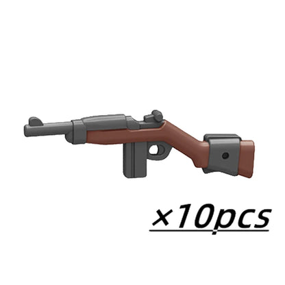 Military Soldier Building Block Figures - MOC Army Weapons Set with Rifles, Rocket Launcher & Mini Gun Toy Gift