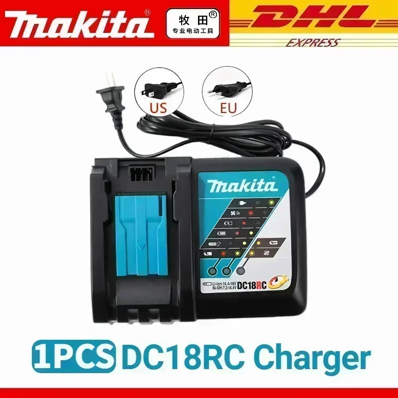 Genuine Makita 18V Battery – 6Ah/5Ah/3Ah Rechargeable for Drill DGA404, DDF487, DTW700, DTD173, HR410D, DJV182, LXT400