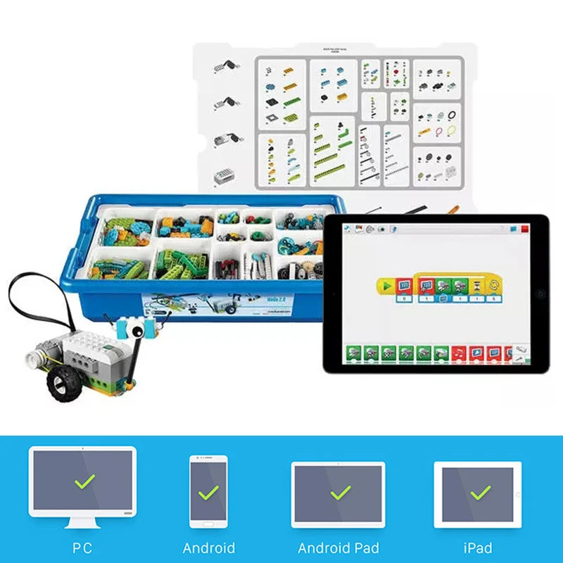 NEW WeDo 2.0 Core Set Robotics STEAM Kit – Compatible with 45300 We-Do Building Blocks, DIY Educational Toy for Christmas