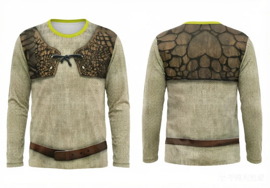 Creative Digital Print Long Sleeve T-Shirt - Round Neck Color-Mixing Casual Streetwear Unisex Tee