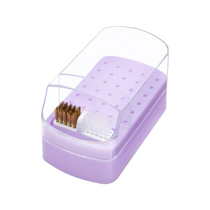 Nail Drill Bit Organizer Box - 30-Slot Acrylic Dustproof Storage Case for Nail Art Supplies