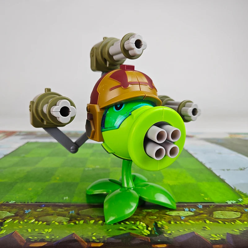 Plants vs Zombies Gatling Pea Shooter & Egyptian Zombie Toy Set – Full Game Scene Figures for Kids Gift