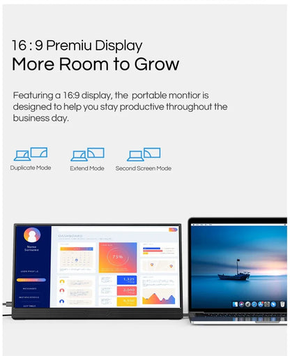 JSHIX 11.6/14/15.6 Inch Portable Monitor — 1080P Full HD IPS Second Screen for Gaming, Laptop, Phone, Switch & Xbox