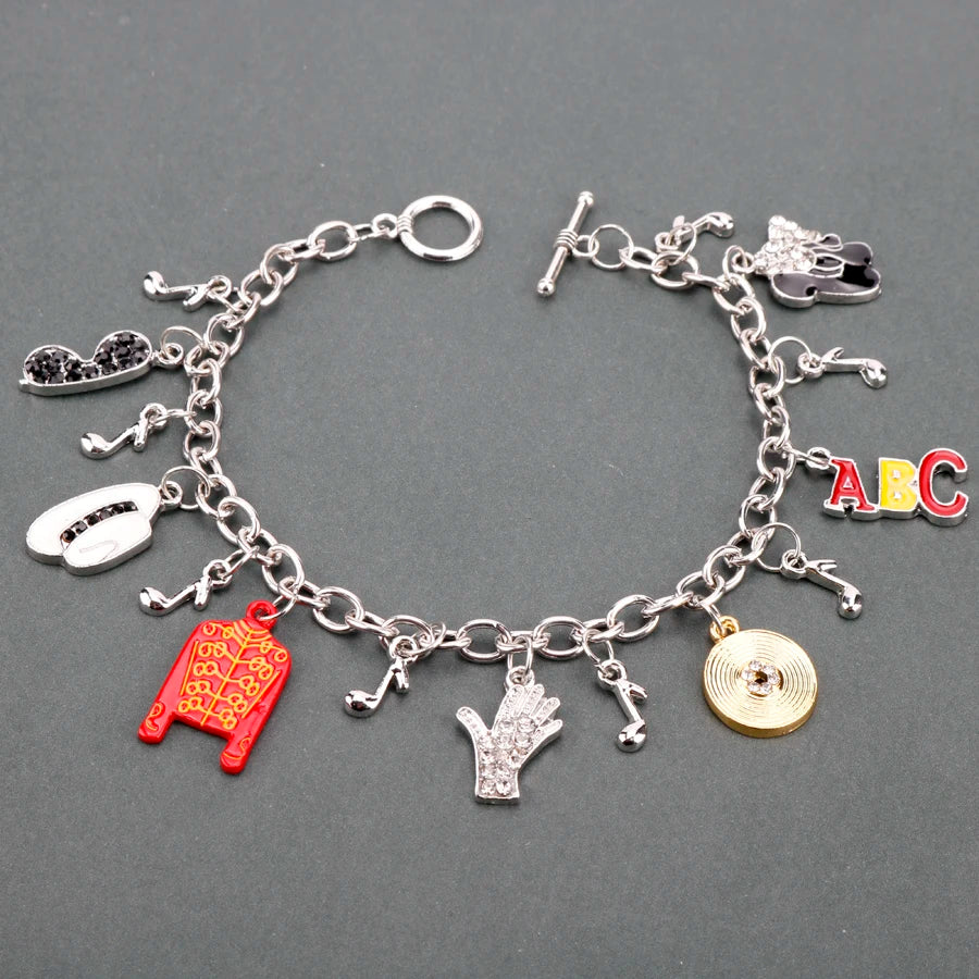 Michael Jackson Music Charm Bracelet - Infinity Style Singer Fan Jewelry and Gift for Music Lovers