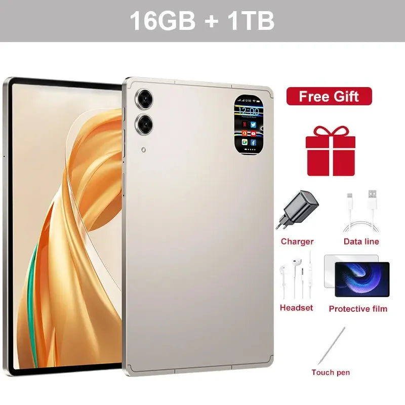 2026 Pad 7s Pro 10.1" Android Tablet – 16GB+1TB, 10000mAh, 5G WiFi Dual SIM, Global Version Kids PC