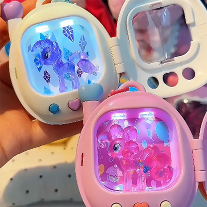 My Little Pony Glowing Electronic Pet Keychain - Cute Light-Up Bag Pendant with Lock Buckle and Collectible Charm