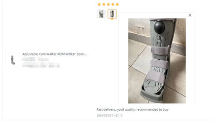 Adjustable Cam Walker Boot – ROM Fracture Cast Walking Boot for Foot, Ankle & Fibula Injury Support