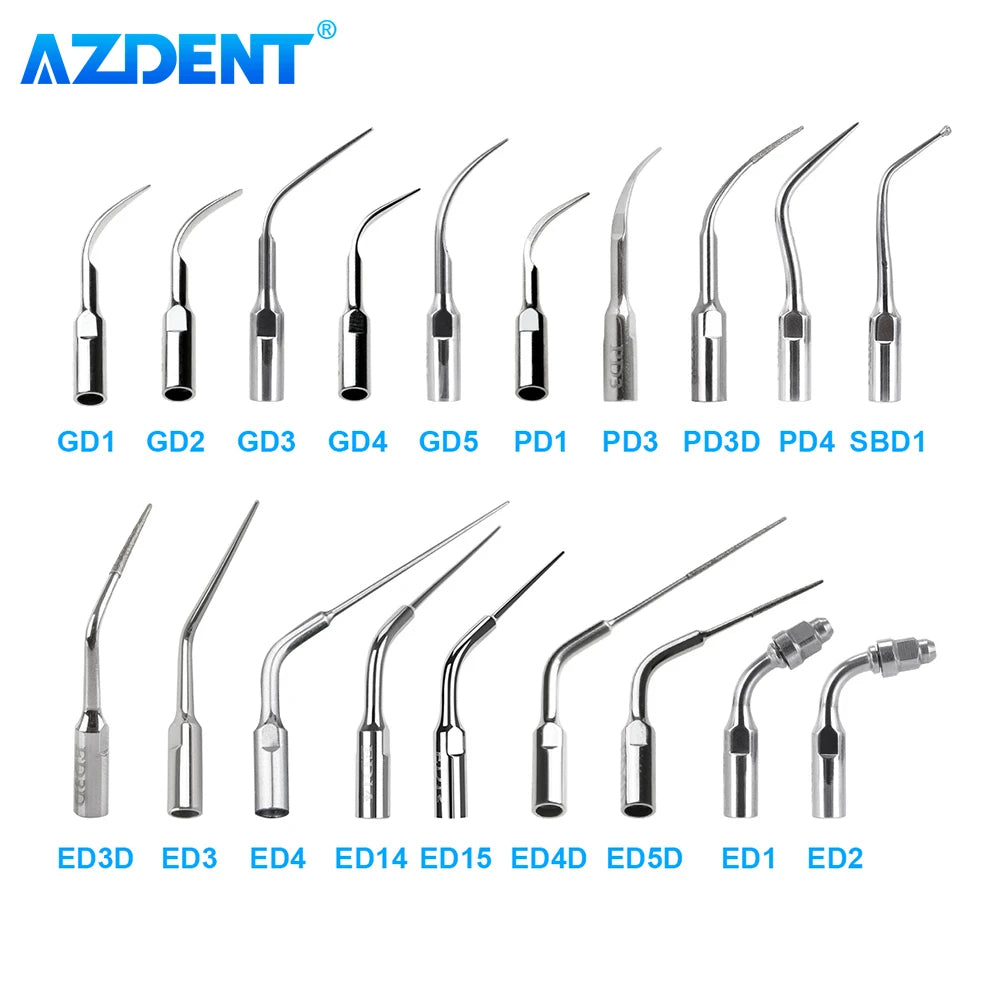 AZDENT Dental Ultrasonic Scaler Tips – Scaling, Periodontics, Endo, Perio Tips for EMS, Woodpecker, DTE, NSK, SATELEC Scalers