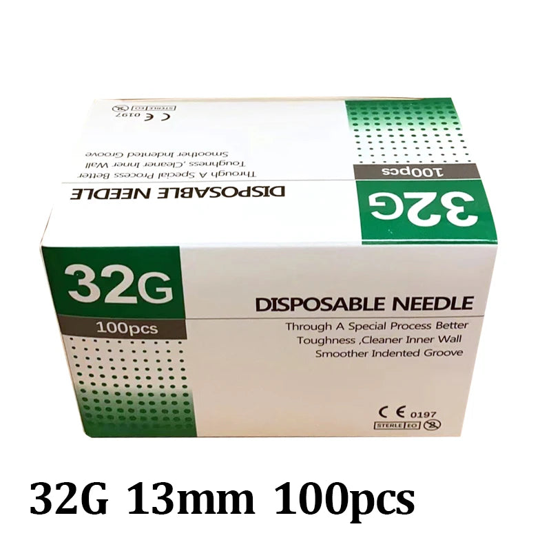 30G-34G Painless Injection Needles — Transparent Syringe Glue Clear Tip Caps, Pharmaceutical Needles (1.5/2.5/4/6mm)
