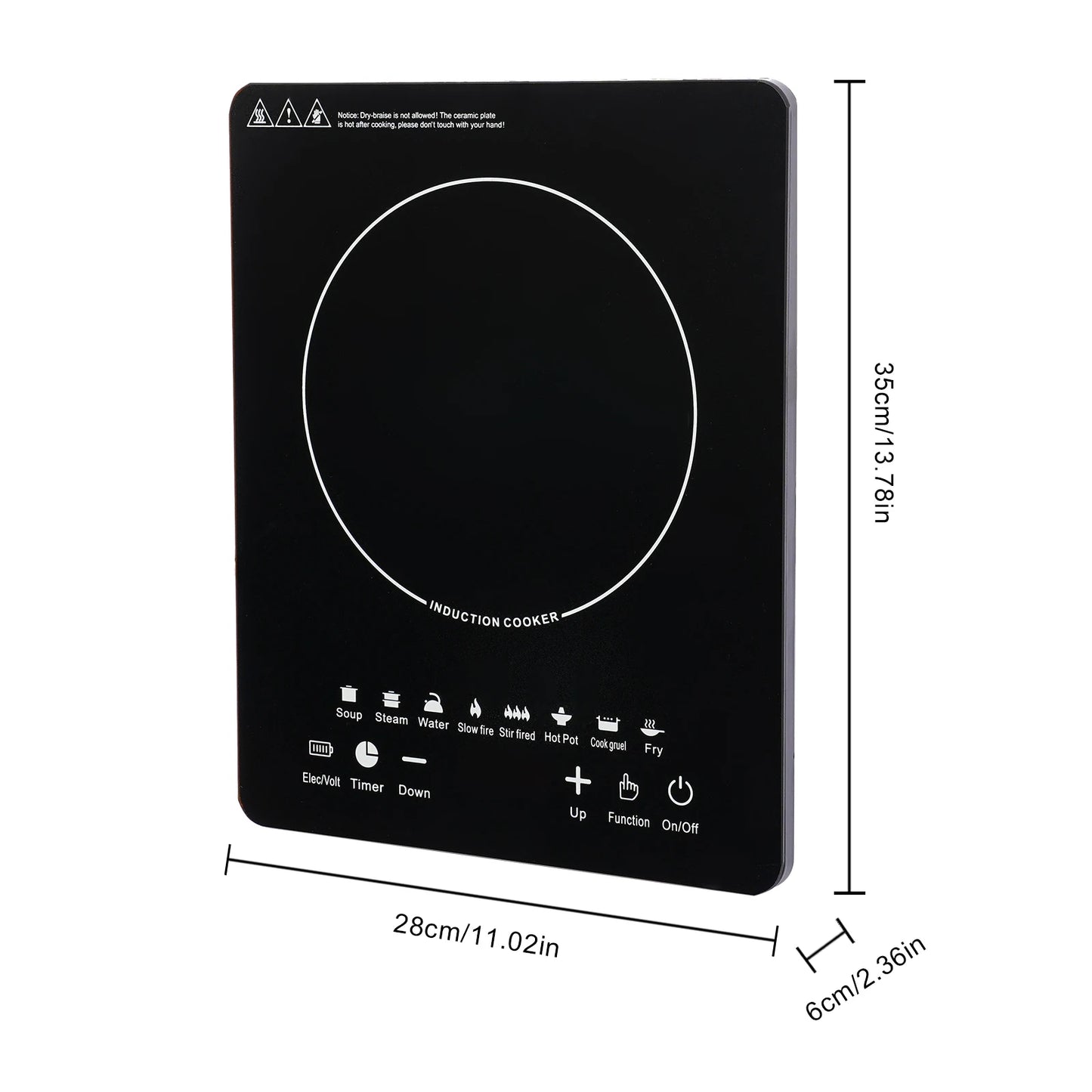 750W Portable Induction Cooktop Burner – Electric Hot Stove with Timer, Warm-keeping & Pre-setting Features for Kitchen & Restaurant