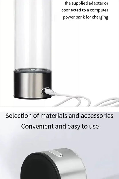Hydrogen Oxygen Water Cup - H2 Inhalation Device with SPE PEM Dual Chamber Ionizer for Healthcare