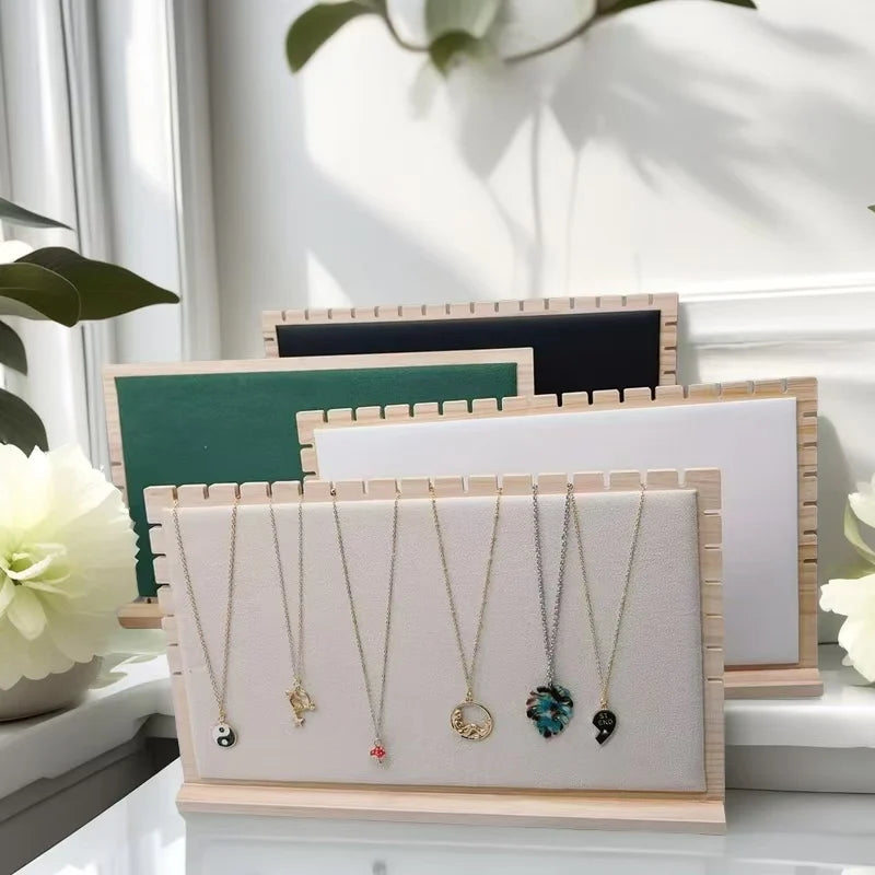 Creative Solid Wooden Necklace Display Frame – Pendant Support Jewelry Display Stand