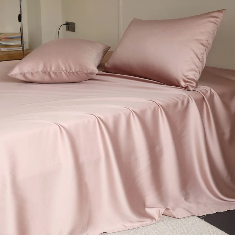 100% Mulberry Silk Bed Sheet Set - Luxury Silk Bedding with Fitted Sheet, Flat Sheet & Pillowcases