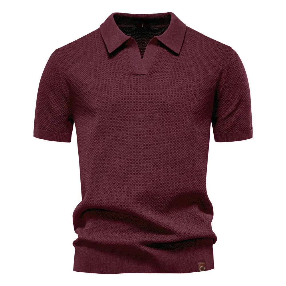 Men's Premium Golf Polo Shirt - 2025 Summer Solid Color Breathable Casual Collared Polo