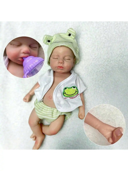 13-Inch Loulou Reborn Baby Doll – Handmade Silicone Newborn Girl or Boy with Soft Touch and Openable Mouth