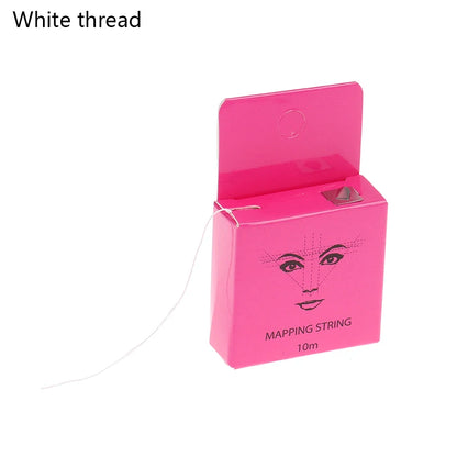 10M Pre-Inked Microblading Mapping String — Eyebrow Brow Marker Thread (White/Black/Pink) for Permanent Makeup