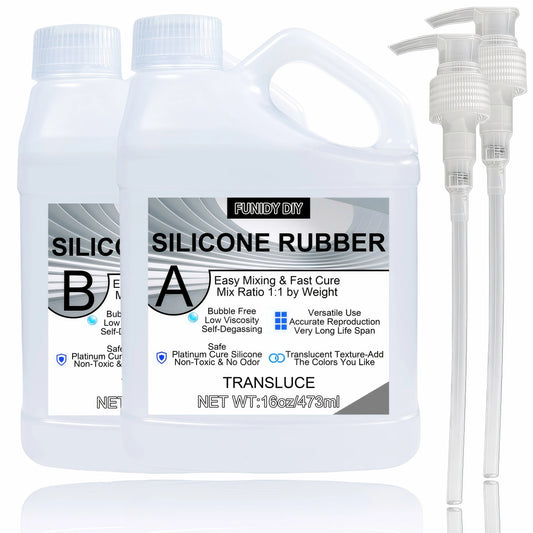 Silicone Mold Making Kit Liquid Rubber, Clear 1:1 Mix Mold Making Silicone for Craft Casting and DIY Projects