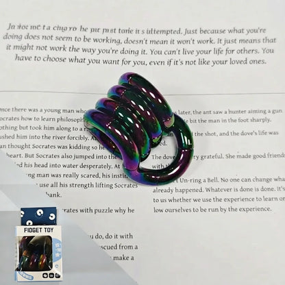 Electroplated Rainbow Twist Fidget Toy – Milk White Metal Finger Sensory Stress Relief Spinner for Focus, Anxiety & Habit Control