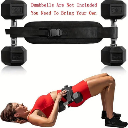 Adjustable Weighted Waist Belt - Home Workout Fitness Gear for Dumbbell Training and Hip Shaping Exercises