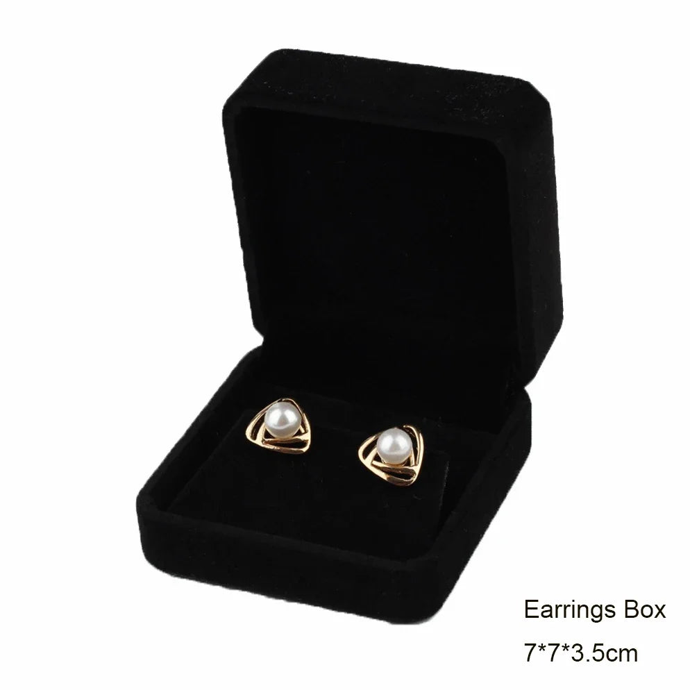 Black Velvet Jewelry Box - Full Range Storage for Rings, Earrings, Bracelets, Pendants, Necklaces, and Gifts
