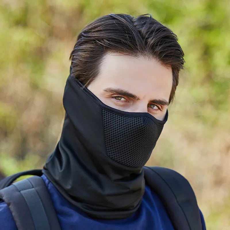 Outdoor Men's Hiking & Cycling Neck Gaiter Mask – Breathable UV Protection Face Cover for Sports, Motorcycle, Summer Use