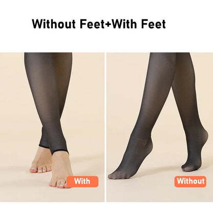 Women’s Thicken Thermal Fleece Leggings – High Waist Winter Tights, Slim Elastic Pantyhose