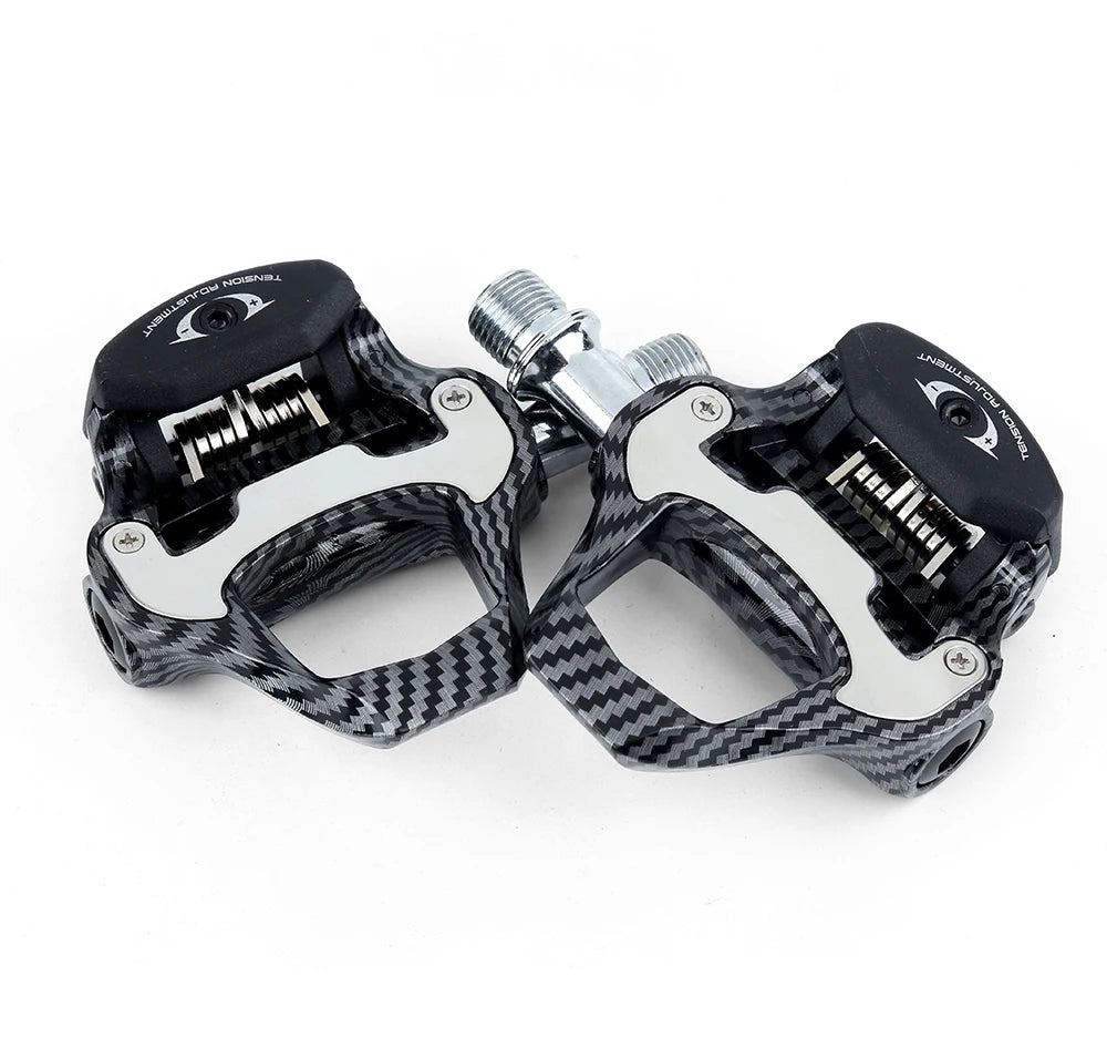 RACEWORK Carbon Fiber Road Bike Pedals Ultra-Light SPD Keo Self-Locking Professional Cycling Pedals