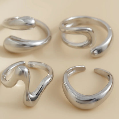 DIEZI Irregular Geometric Knuckle Ring Set — Punk Beach Fashion Gold & Silver (Unisex)