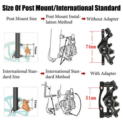 BUCKLOS 160mm Bicycle Disc Brake Caliper – Front/Rear Line Pulling, Aluminum Alloy Mechanical Brakes for MTB
