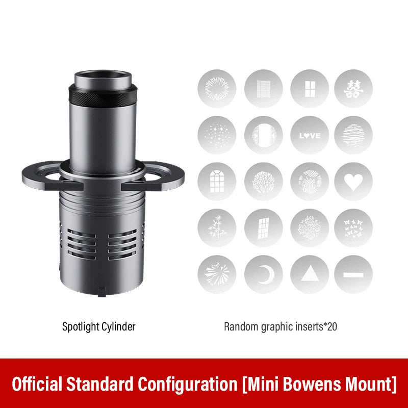 SOONPHO OT1 Bowens Mount Optical Snoot - 50mm Lens for Godox Flash & Studio Lights, Professional Outdoor Lighting Modifier