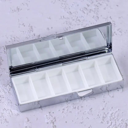 Portable Metal Pill Box - Travel Medicine Organizer with Pill Splitter & Compact Storage Case