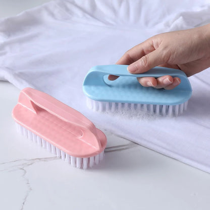 Hard Bristle Scrubbing Brush - Portable Plastic Hand Brush for Laundry, Shoes, Kitchen & Bathroom Cleaning