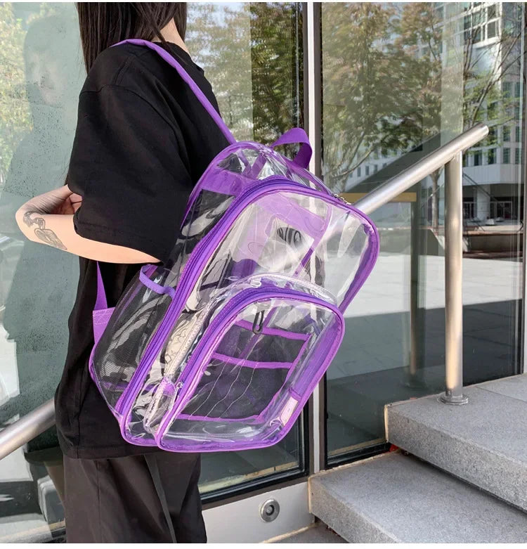 Transparent Shoulder Bag | Unisex Large Capacity Waterproof Multifunctional Backpack for Men & Women