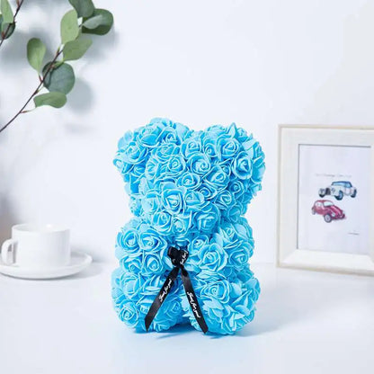 Romantic Eternal Flower Rose Bear — Creative Valentine’s Day & Christmas Gift, Wedding Decoration Hug Bear with Roses