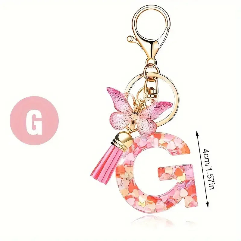 A-Z Letter Keychain - Personalized Metal Initial Pendant for Women, Car Keys & Bag Accessories